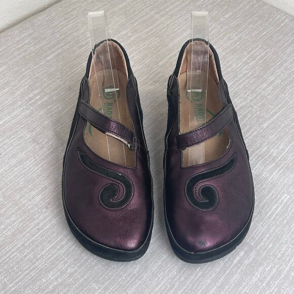 Naot Matai Mary Jane 37 EU Metallic Purple Leather Black Swirl Comfort Shoe US 6 - Picture 2 of 11